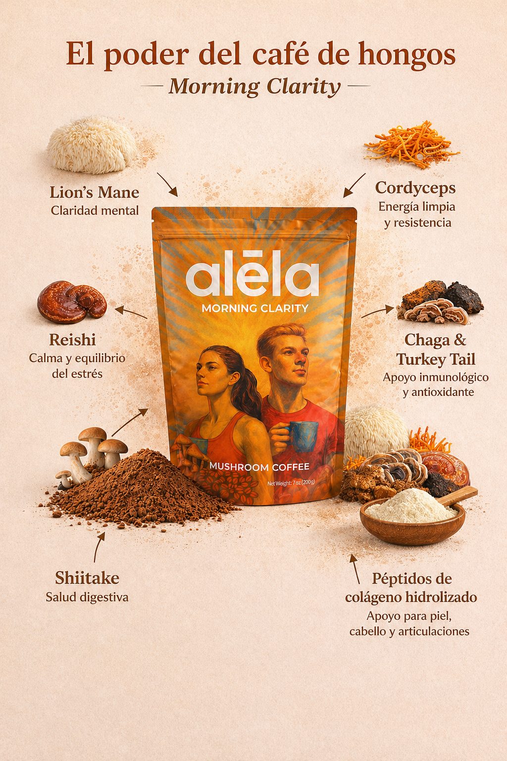Morning Clarity – Café de Hongos con Colágeno | Energía y Enfoque Mental